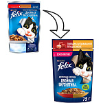 Felix Двойная вкуснятина для кошек (Говядина и птица в желе)